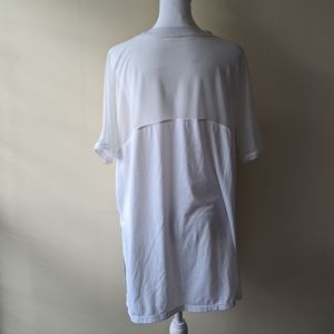 Athleta Essence Mesh Wanderlust Hybrid Tee White Medium